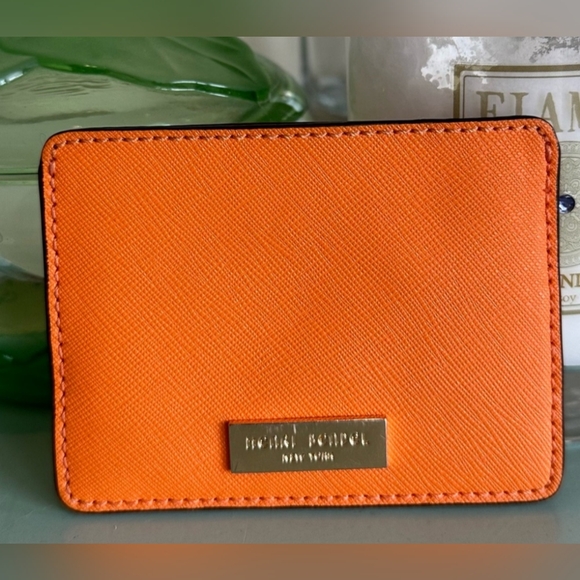 Henri Bendel EUC++ Orange Card Holder w/Centennial Stripe Interior (W167) main image 0